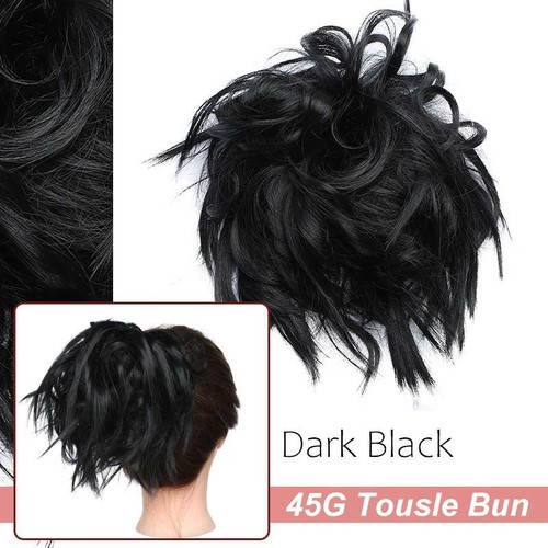 Lockig messy bun dutt haarteil - lockig,